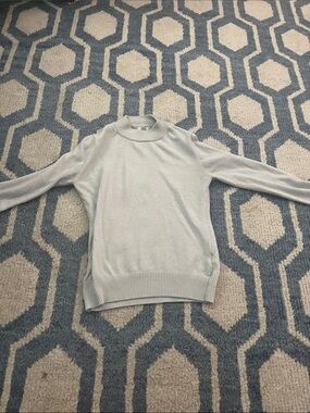 Womens Turtleneck Sweater in Light Gray - Minimal Modern Knit